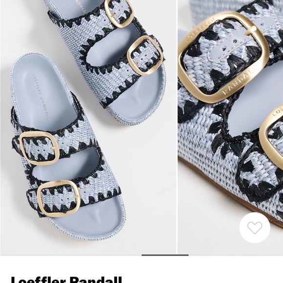 Loeffler Randall Shoes - Loeffler Randall Light Blue Braided Double-Buckle Sandals with Gold Buckles